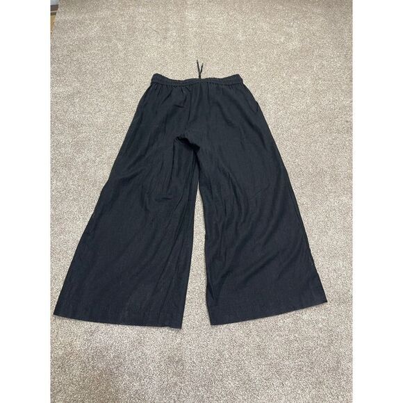 Chaps pull on wide leg pants womens sz small black linen trousers minimalistic - Picture 2 of 12